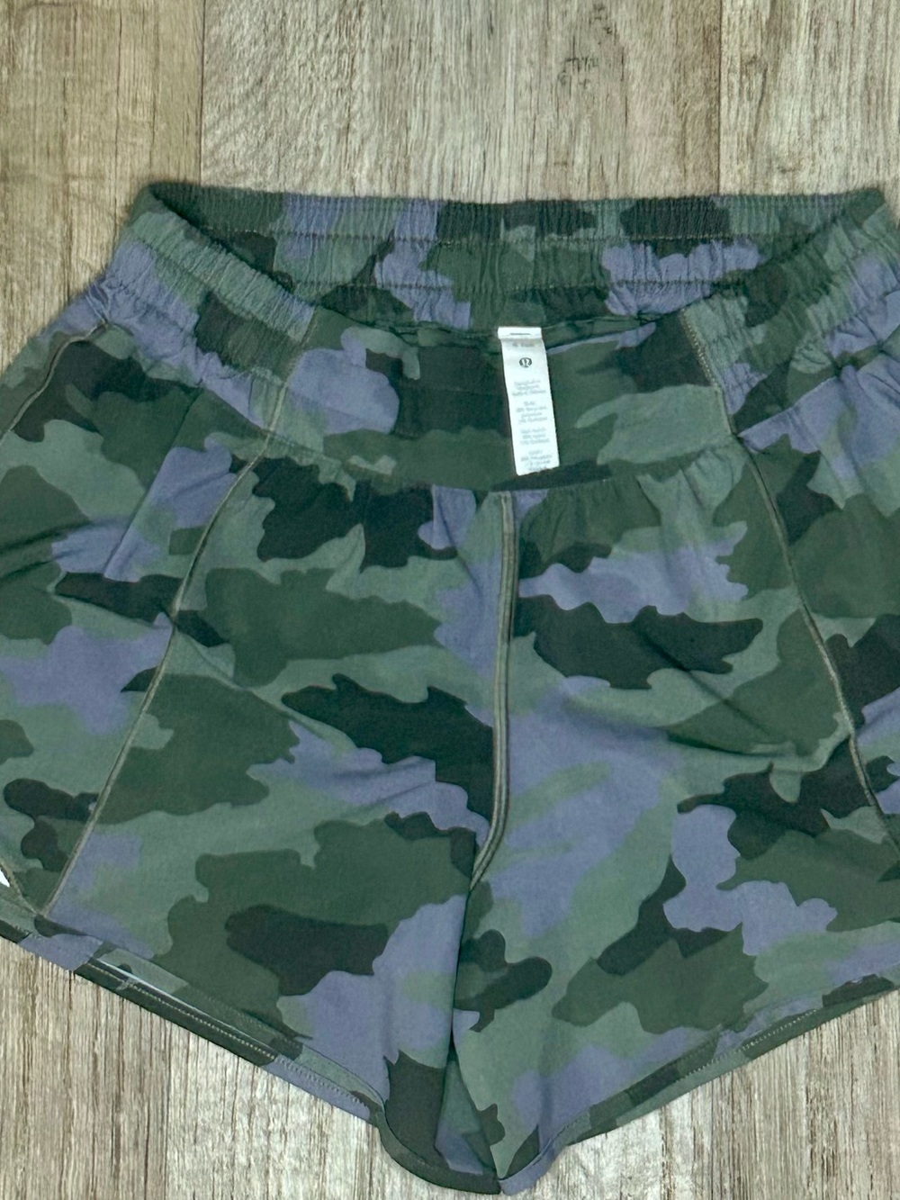 lululemon athletica Camo Athletic Shorts in Green and Purple
